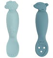 Done by Deer Baby Spoons - 2-Pack - Tiny Farm - Blue