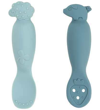 Done by Deer Babylöffel - 2er-Pack - Tiny Farm - Blau