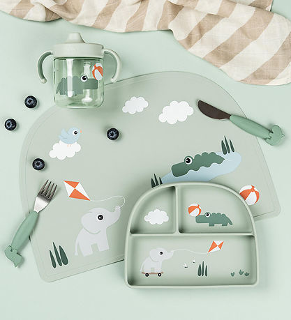 Done by Deer 학습용 주둥이 포함 손잡이 - 놀이터용 - 녹색