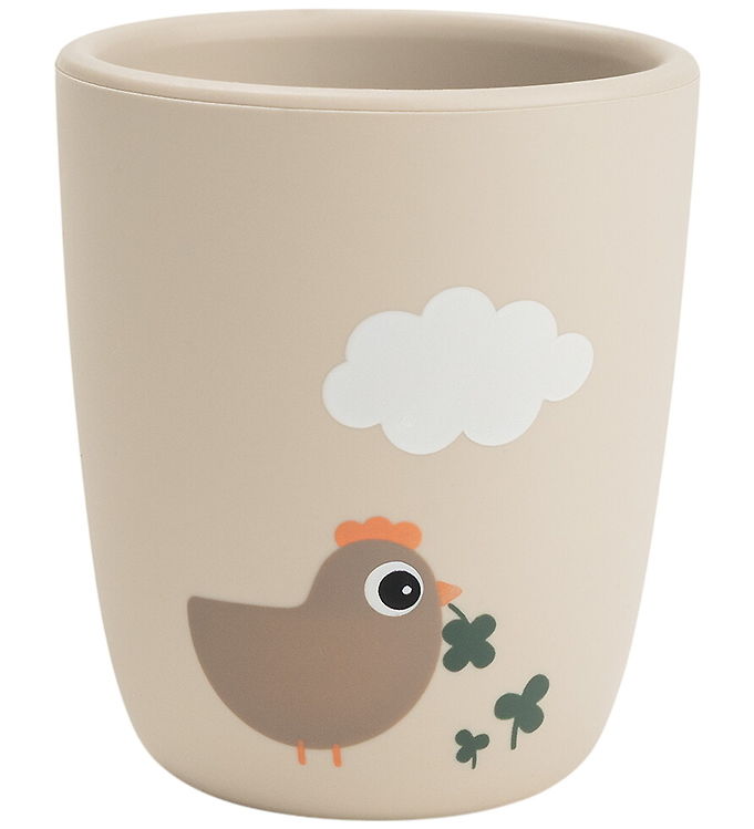 Done by Deer Mini Mugg - 160 ml. - Silikon - Tiny Farm - Sand