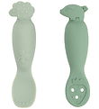 Done by Deer Baby Spoons - 2-Pack - Tiny Farm - Green