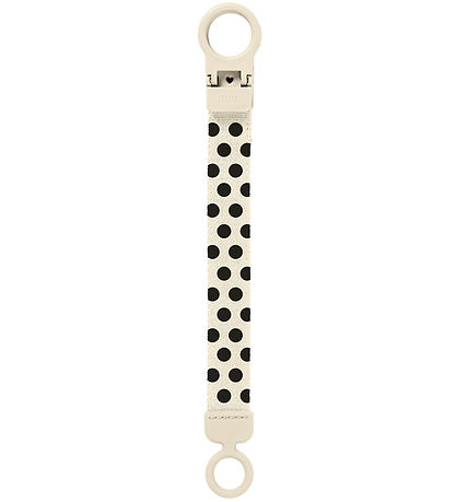BIBS Pacifier Clip - Clip Loop - Ivory/Black w. Dots