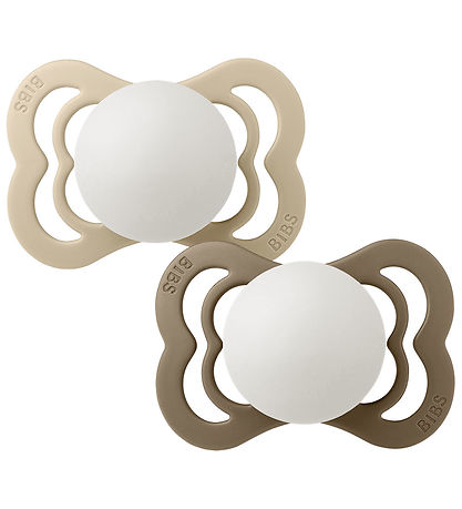 BIBS Supreme+ Glowing Pacifiers - Size 1 - Silicone - 2-Pack - V