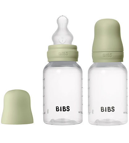 BIBS Feeding Bottles - 2-Pack - 150 mL - PP/Silicone - Sage