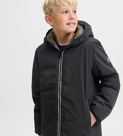 Jack & Jones Puffer Jacket - JjeBrook - Reversible - Black/Olive