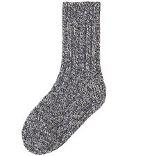 Joha Socks - Wool - Knitted - Blue/Melange