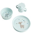 Done by Deer Dinner Set w. Suction Cup - Celebration - Blue
