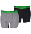 Puma Boxers - 2-Pack - Green/Grey Melange/Black