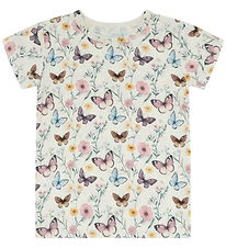 Hust and Claire T-Shirt - Bambus - HCAustin - Ivory m. Sommerfug