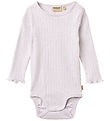 Wheat Bodysuit l/s - Rie - Purple Light w. Pointelle
