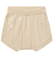 Wheat Shorts - Knitted - Sandshell White flowers