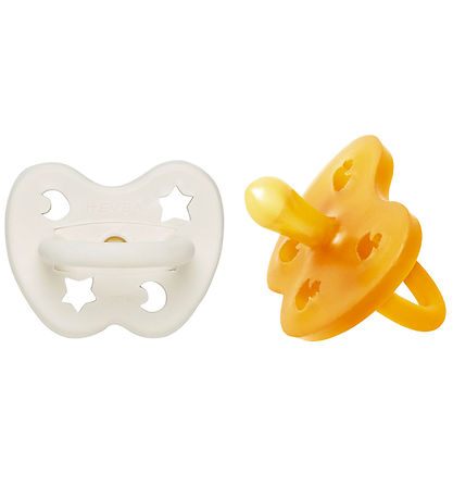 Hevea Smokker - 0-3 Md. - 2-pack - Naturgummi - Melkeaktig White
