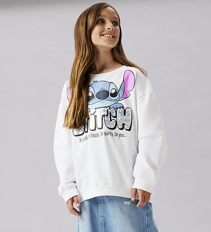Name It Sweatshirt - NkfBecause - Stitch - White