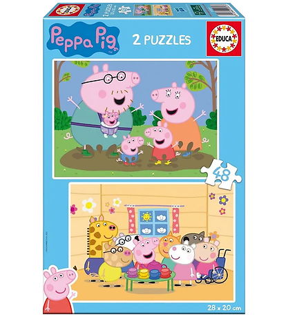 Educa Jigsaw Puzzle - 2x48 Bricks - Daddy Pig