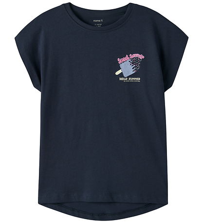 Name It T-shirt - NkfViolet - 2-pack - Marinblå Blazer/Pear Sorb