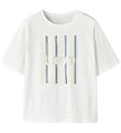 Name It T-shirt - NkfFalala - Bright White/Pear Sorbet Stripes