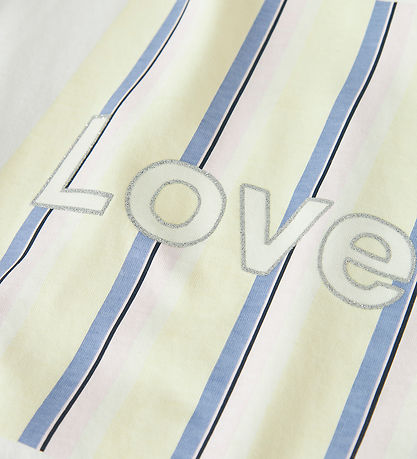 Name It T-paita - NkfFalala - Bright White/Pear Sorbetti Raidat