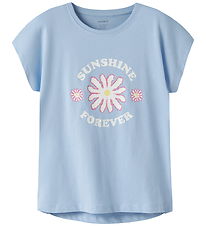 Name It T-shirt - NkfVigea - Chambray Blue/Sunshine