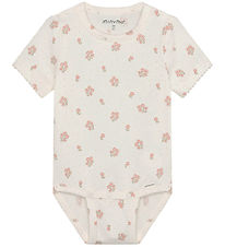 Minymo Bodysuit s/s - AOP - Vanilla Ice