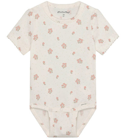 Minymo Bodysuit s/s - AOP - Vanilla Ice