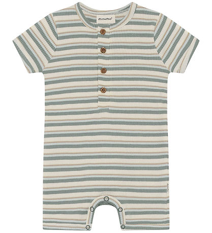 Minymo 여름용 롬퍼 - 갈비뼈 - 연잎