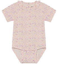 Minymo Bodysuit s/s - AOP - Vanilla Ice