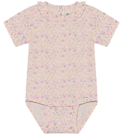 Minymo Bodysuit s/s - AOP - Vanilla Ice