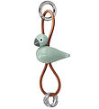 Kay Bojesen Keychain - Bird/Silver - Natural leather/Green