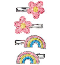 Souza Hair Clips - 4-Pack - Flower/Rainbow