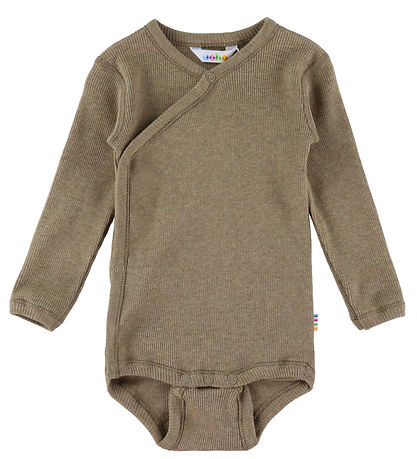 Joha Wrap Bodysuit l/s - Rib - Dark Beige