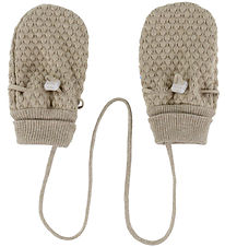 Joha Mittens - Knitted - Dark Beige