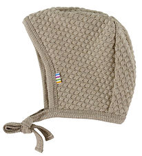 Joha Baby Hat - 2-layer - Knitted - Dark Beige