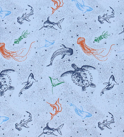 Joha Pyjama Set - Bamboo - Blue w. Sea animals