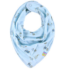 Joha Teething Bib - Bamboo - Light Blue w. Tractors