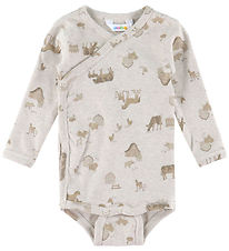 Joha Wickelbody l/ä - Hellbeige m. Bauernhoftiere