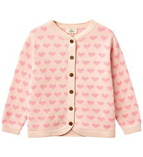 Copenhagen Colors Cardigan - Knitted - Pink Comb w. Hearts