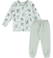 Joha Pyjama Set - 2 Parts - Light Green w. Dinosaurs