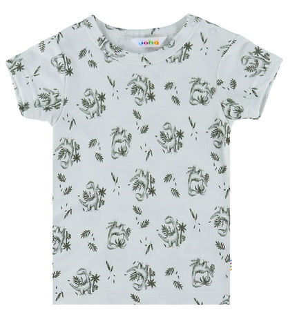 Joha T-shirt - Bamboo - Mint w. Dinosaurs
