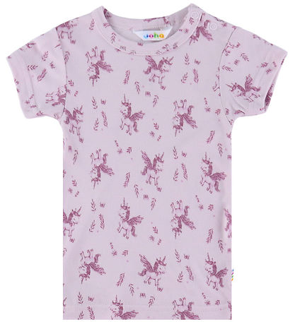 Joha T-shirt - Bamboo - Pink w. Unicorns