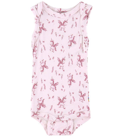 Joha Body ohne Ärmel - Bambus - Rosa m. Einhörner