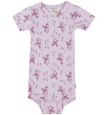 Joha Bodysuit s/s - Bamboo - Pink w. Unicorns