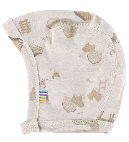Joha Baby Hat - Light Beige w. Farm Animals