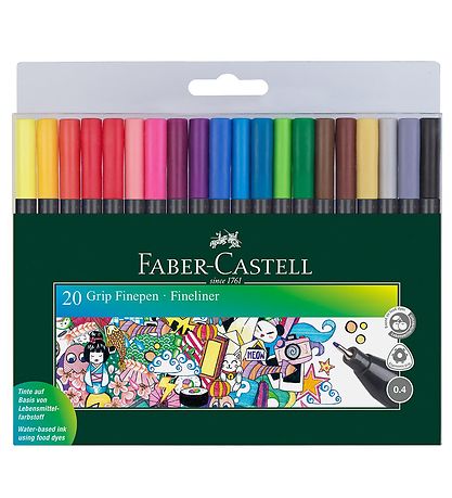 Marqueurs Magiques Faber-Castell - Feutre fin - 20 pièces - Mult Marqueurs Magiques Faber-Castell - Feutre fin - 20 pièces - Mult