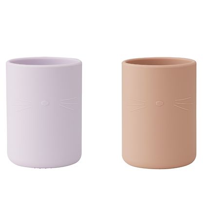 Liewood Cups - 2-Pack - Silicone - Ethan - Cat - Light Lavender