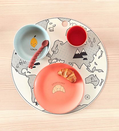 OYOY Placemat - Silicone - World - Off White