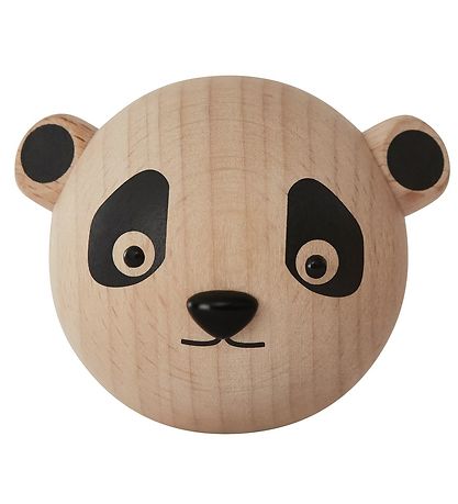 OYOY Wall Hook - 4x4x4 cm - Mini - Panda - Natural