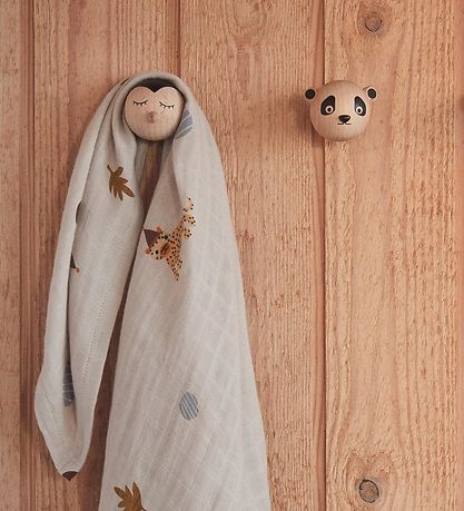 OYOY Wall Hook - 4x4x4 cm - Mini - Panda - Natural OYOY Wall Hook - 4x4x4 cm - Mini - Panda - Natural