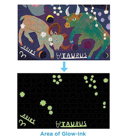 Eeboo Glow In The Dark Puzzle - 1000 Pieces - Zodiac Eeboo Glow In The Dark Puzzle - 1000 Pieces - Zodiac