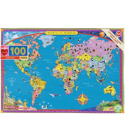 Eeboo Puzzle - 100 Pieces - Map Of The World Eeboo Puzzle - 100 Pieces - Map Of The World