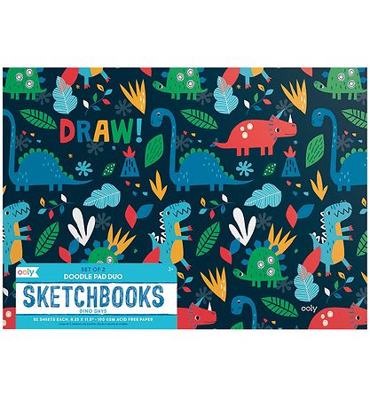 Ooly Sketchbook - 2-Pack - Dino Days Ooly Sketchbook - 2-Pack - Dino Days